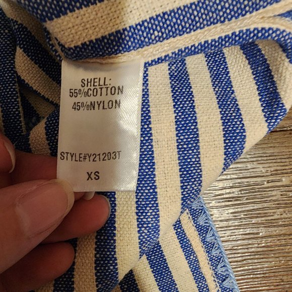 Tuckernuck Blue Stripe Mini Sullivan Embroidered Caftan NWOT Blue & White XS - Picture 7 of 8